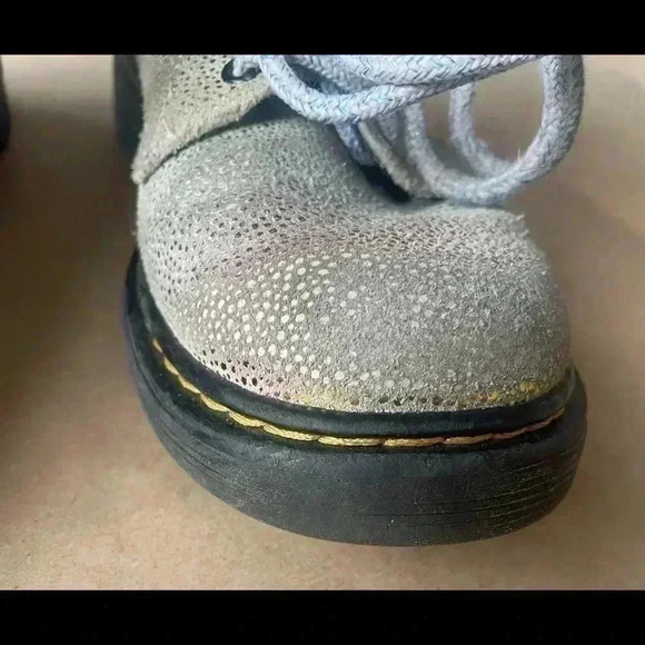 Doc Martens Shiny Rainbow Suede Boots Size 1 - Picture 4 of 8